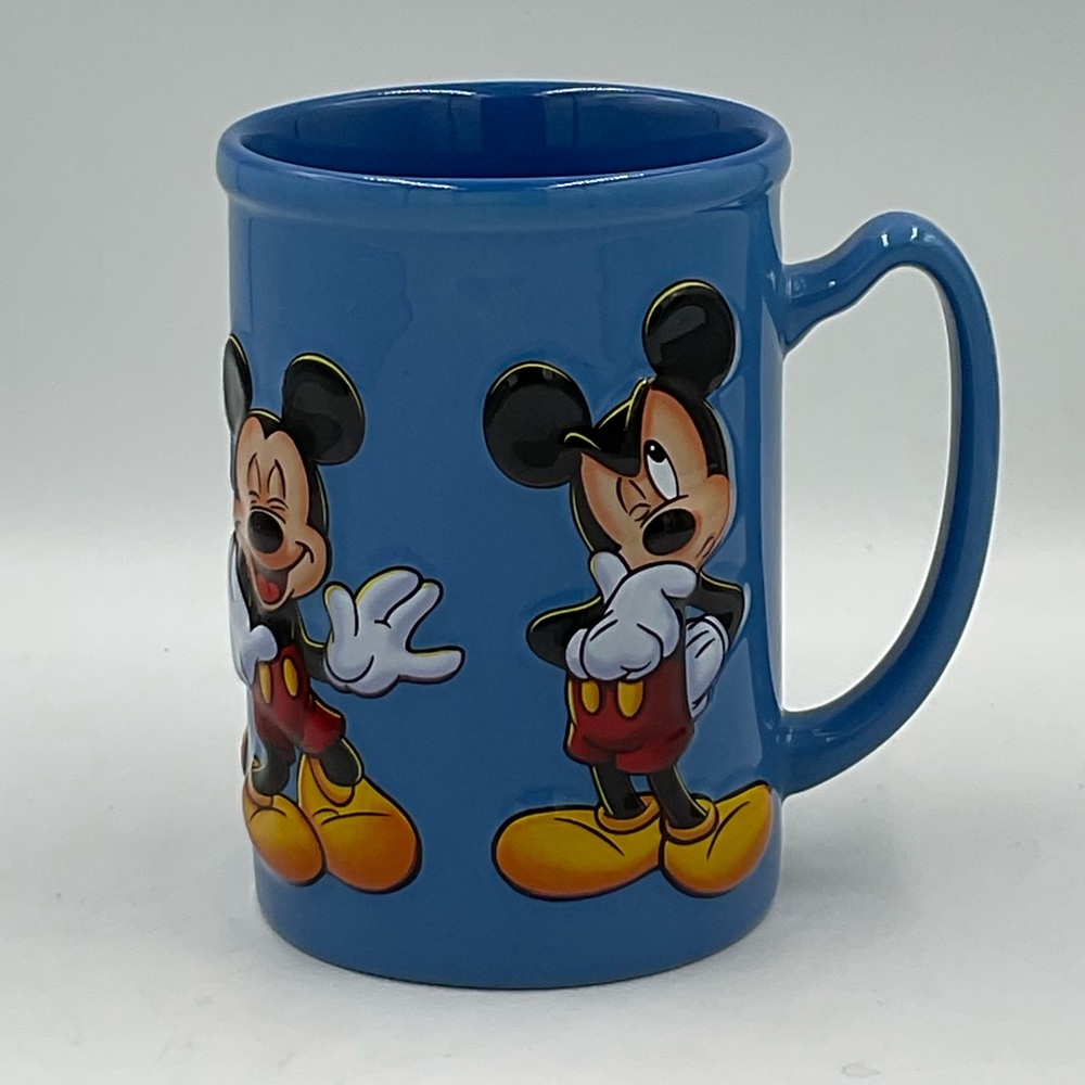 Vintage Mickey Mouse Walt Disney World Blue 3D 16oz Mug